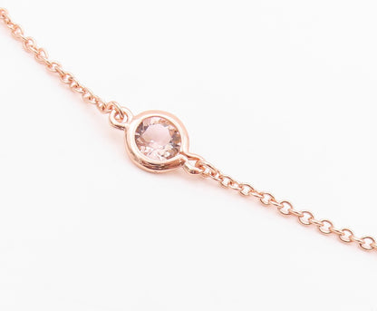 925 Sterling Silver Vintage Necklace Rose Gold Plated Gemstones Drop  NE4508