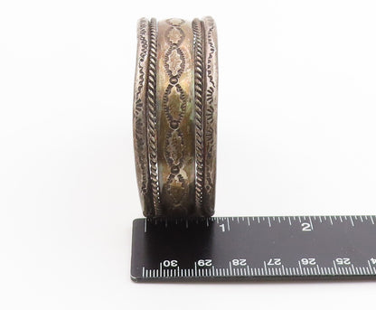 925 Sterling Silver Vintage Bracelet NAVAJO Etched Twisted Wire Cuff  BT12027