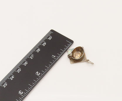 925 Sterling Silver  Vintage Minimalist Graduation Cap Pendant  PT21935