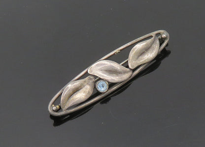 HANDARBEIT GERMANY 925 Silver  Vintage Antique Topaz Floral Brooch Pin  BP8025