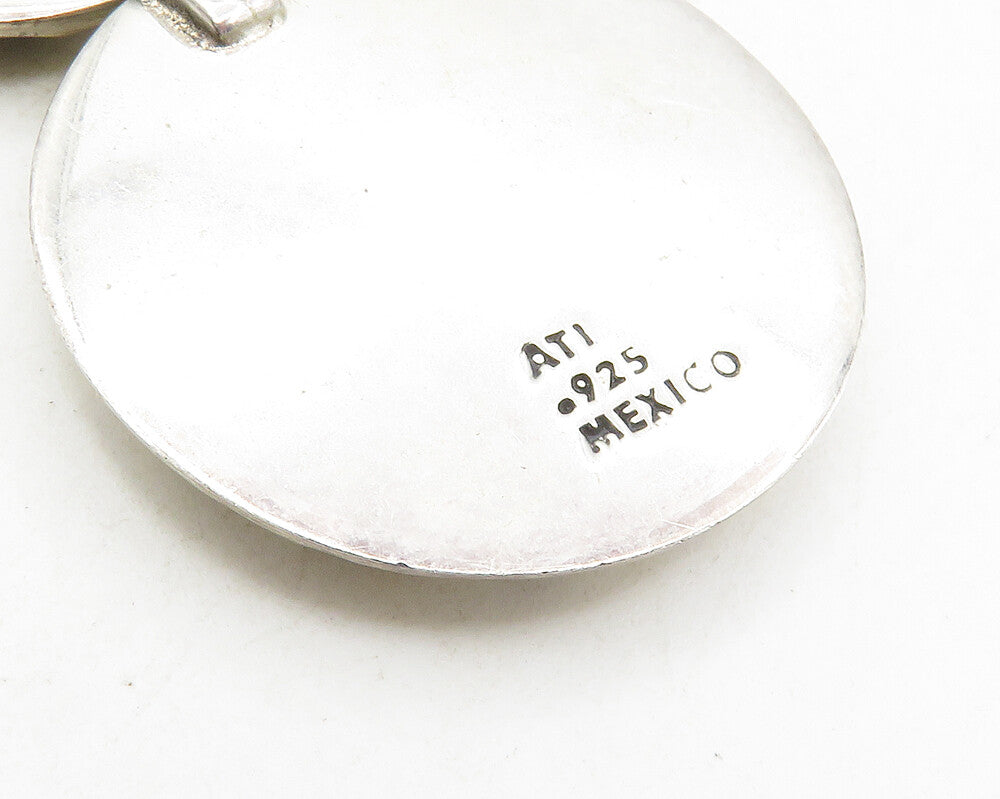 ATI MEXICO 925 Sterling Silver  Vintage Hammered Floral Cutout Pendant  PT7345