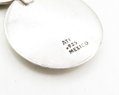ATI MEXICO 925 Sterling Silver  Vintage Hammered Floral Cutout Pendant  PT7345
