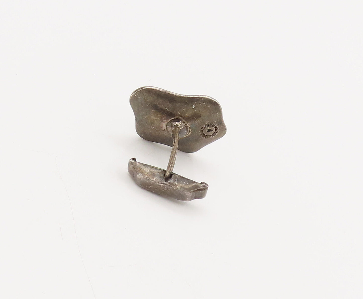 TAXCO 925 Sterling Silver  Vintage Branch Carved On Hammered Cuff Links TR3524