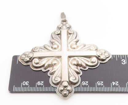 925 Sterling Silver Vintage Pendant REED & BARTON 1983 Christmas Cross  PT26302
