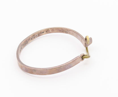 925 Sterling Silver  Vintage The River 2 Tone Arrow Bangle Bracelet  BT8925