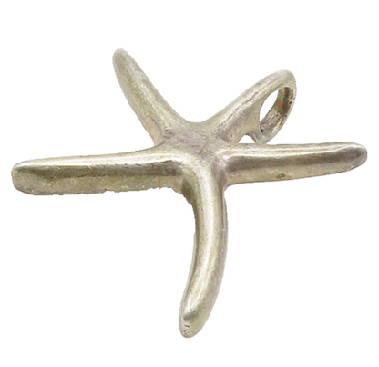 925 Sterling Silver  Vintage Dark Tone Smooth Starfish Motif Pendant  PT13981