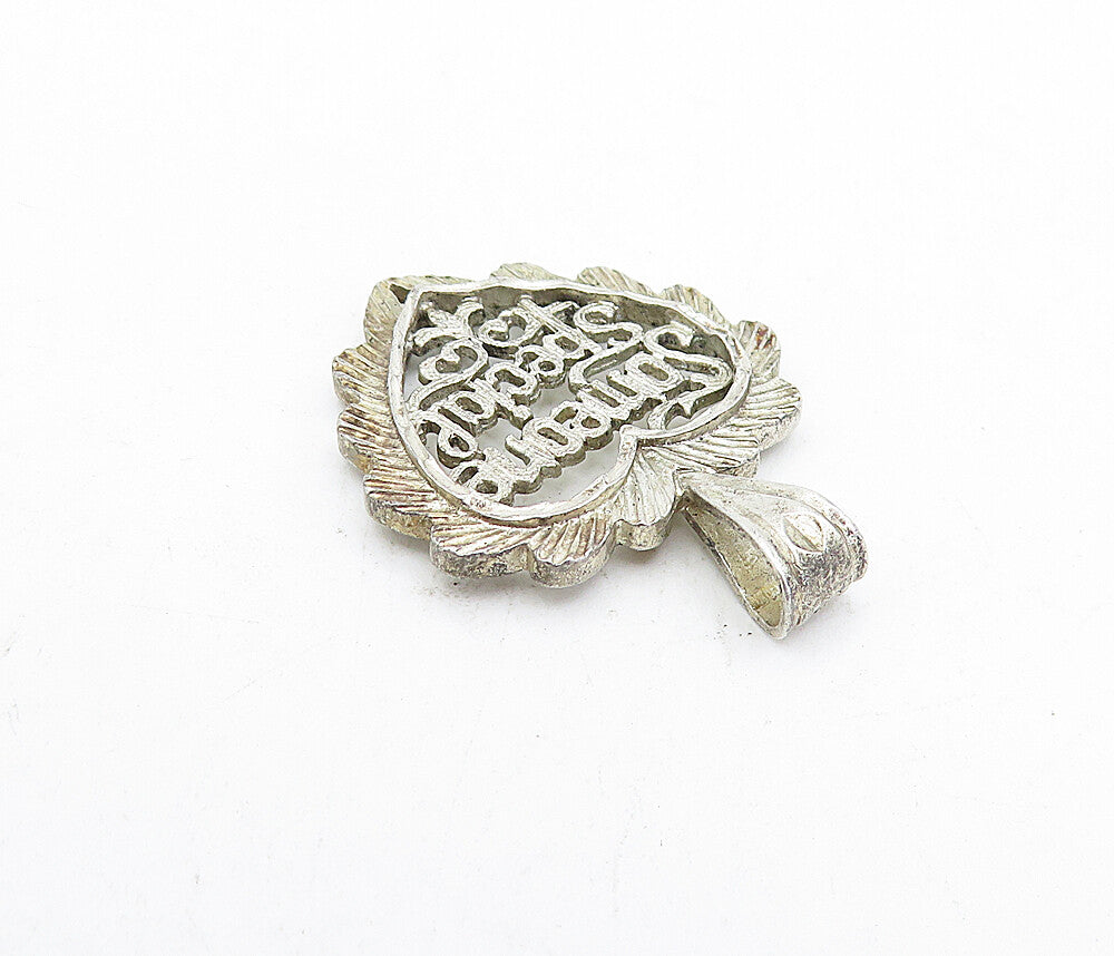 PERU 925 Sterling Silver  Vintage Someone Special Love Heart Pendant  PT3603