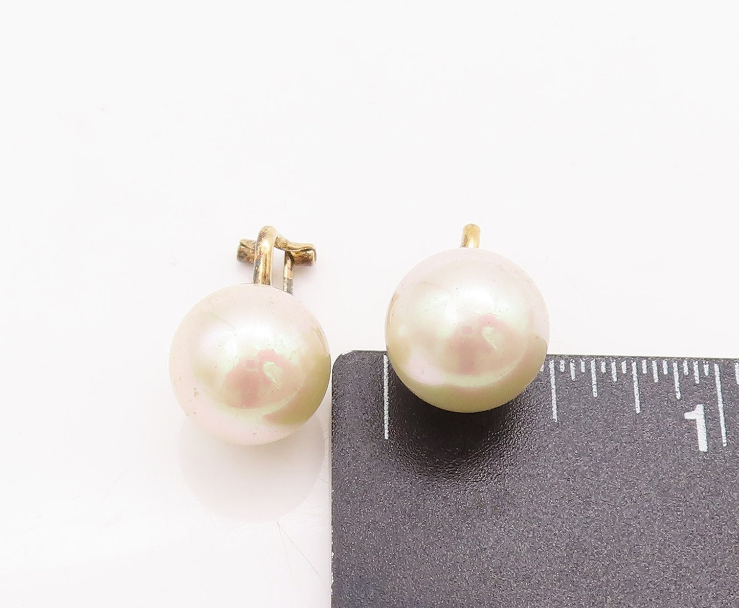 925 Sterling Silver Vintage Earrings MAJORICA Gold Plated Pearls Beaded  EG12976