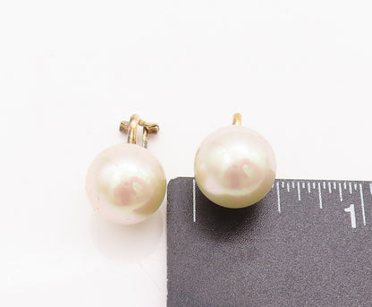 925 Sterling Silver Vintage Earrings MAJORICA Gold Plated Pearls Beaded  EG12976