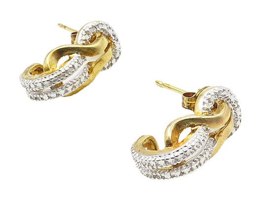 ROSS SIMON 925 Silver  Genuine Diamonds Gold Plated Drop Earrings  EG8449
