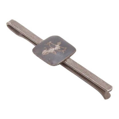 SIAM 925 Sterling Silver  Vintage Niello Dancer Dark Tone Tie Clip  TR1970