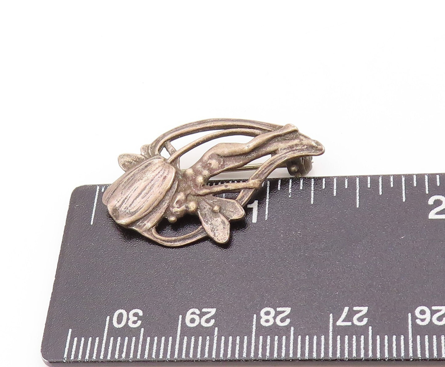 925 Sterling Silver Vintage Brooch Dark Tone Cutout Tinkerbell  BP11517