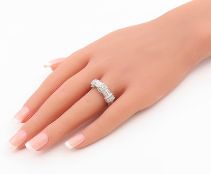 925 Sterling Silver Vintage Ring JUDITH RIPKA CZ Twisted Rope Band Sz 8 RG36515