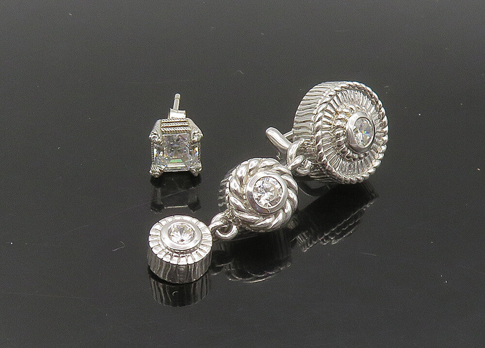 JUDITH RIPKA 925 Silver Vintage Cubic Zirconia Lot Single Earrings  EG11324