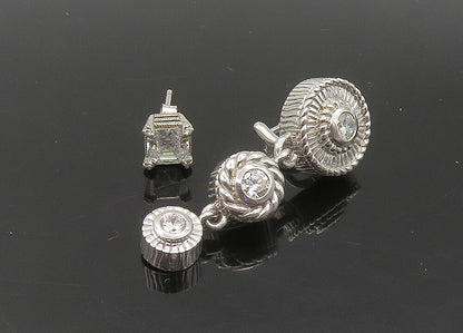 JUDITH RIPKA 925 Silver Vintage Cubic Zirconia Lot Single Earrings  EG11324