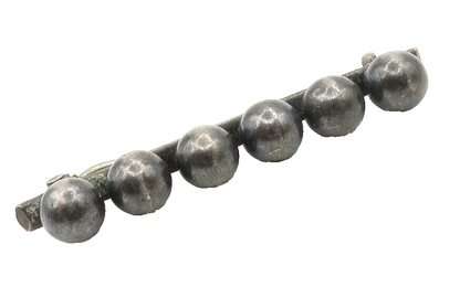 925 Sterling Silver  Vintage Oxidized Ball Bead Smooth Brooch Pin  BP5142