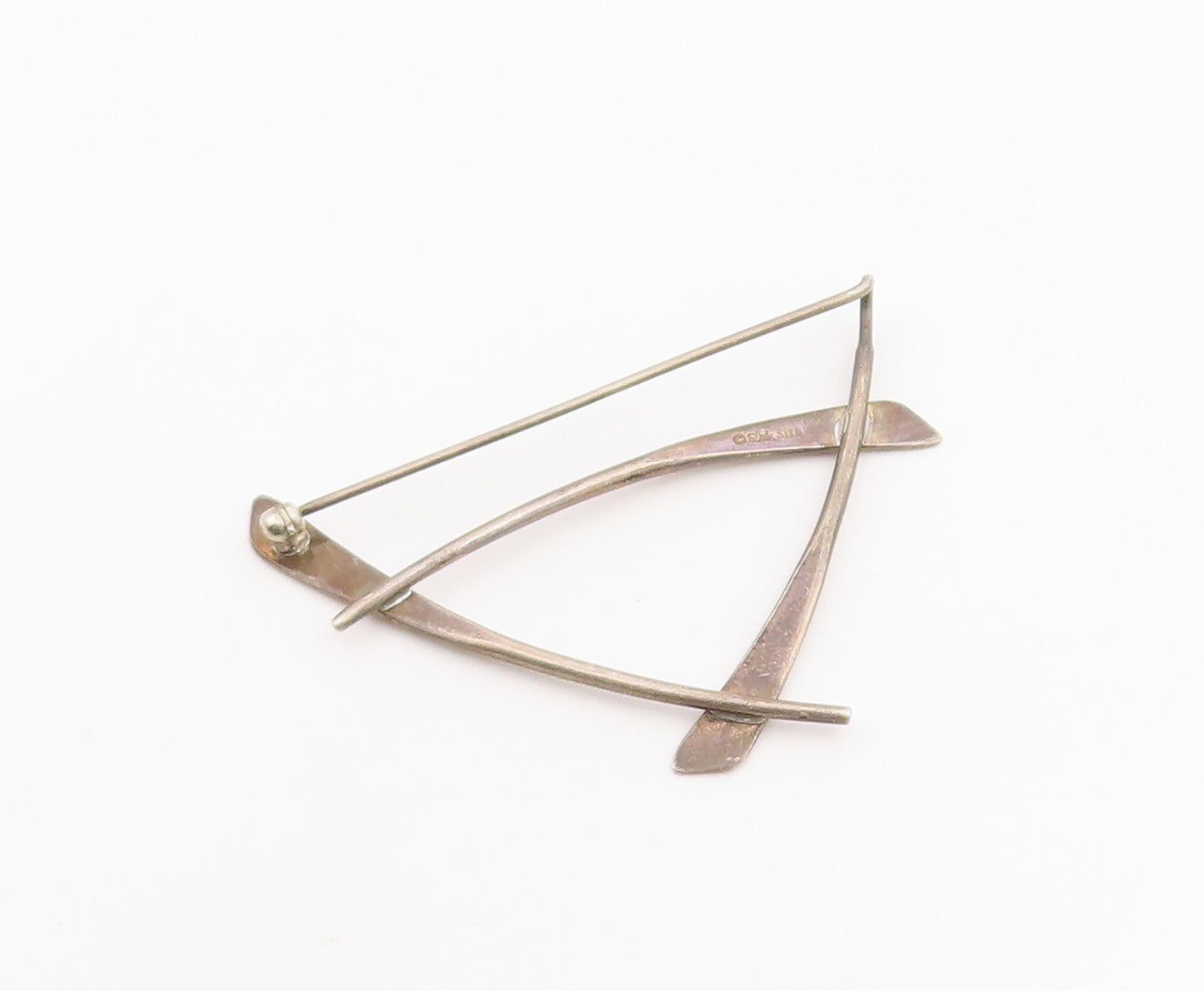 925 Sterling Silver Vintage Brooch ED LEVIN Modernist Geometric Pin  BP12607