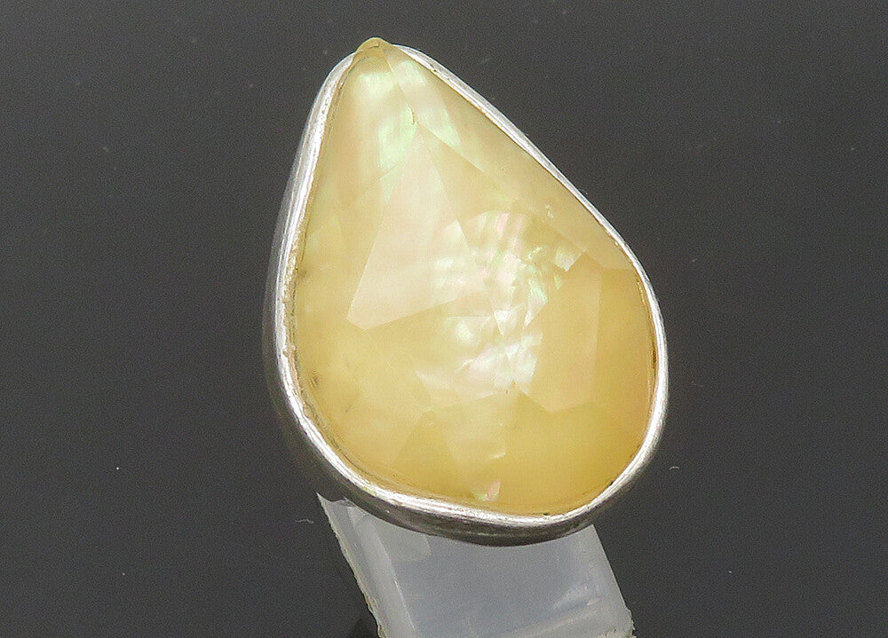RLM STUDIO 925 Silver  Vintage Mother Of Pearl Cocktail Ring Sz 7  RG20700