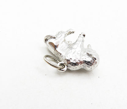 925 Sterling Silver  Vintage Petite Shiny Hollow Ox Animal Pendant  PT6910