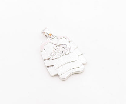 925 Sterling Silver  Vintage Shiny Saginaw Ice Hockey Jersey Pendant  PT18741