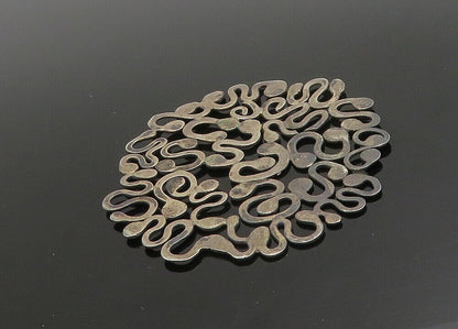 925 Sterling Silver Vintage Dark Tone Swirl Design Smooth Pendant  PT19012