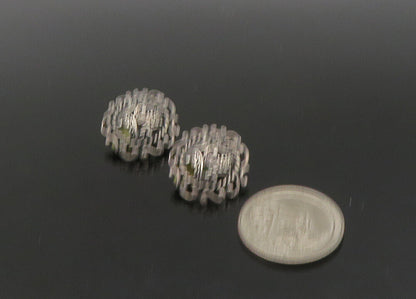 CAROLYN POLLACK 925 Silver  Vintage Swirl Dome Non Pierce Earrings  EG11232