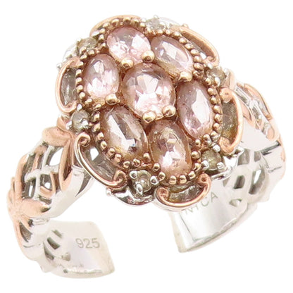 925 Sterling Silver Vintage Ring MICHAEL VALITUTTI Morganite  Sz 11  RG36524