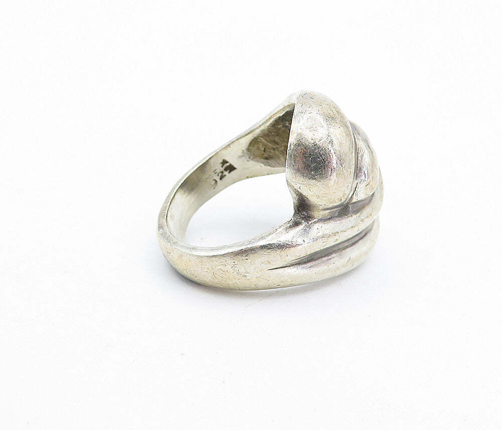 MEXICO 925 Sterling Silver  Vintage Fluted Bypass Band Ring Sz 6.5  RG5304