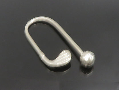 925 Sterling Silver  Vintage Golf Club & Screw Off Golf Ball Key Ring  TR3324