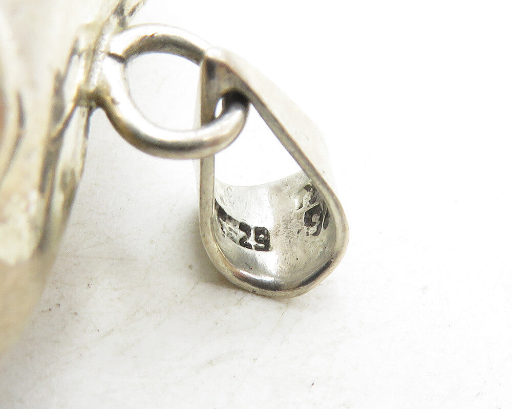 TAXCO 925 Sterling Silver  Vintage Swirl Puffy Love Heart Pendant  PT7534