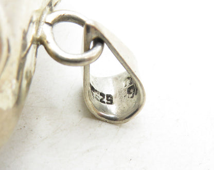 TAXCO 925 Sterling Silver  Vintage Swirl Puffy Love Heart Pendant  PT7534