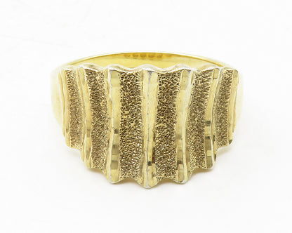 925 Sterling Silver  Vintage Shiny Sculpted Tapered Band Ring Sz 11  RG13010