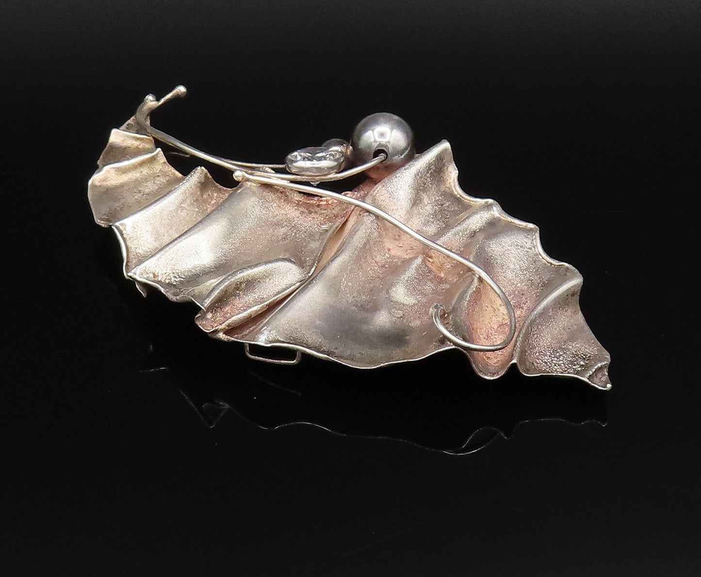 AVI SOFFER ISRAEL 925 Silver  Vintage Large Cubic Zirconia Brooch Pin  BP10030