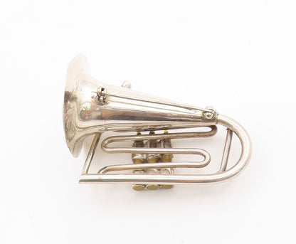925 Sterling Silver Vintage Brooch Gold Plated Tuba Musical Instrument  BP11789