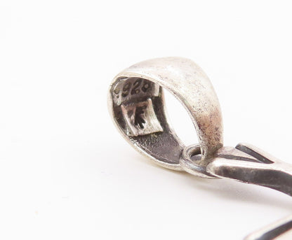 925 Sterling Silver  Vintage Religious Cross Oxidized Detail Pendant  PT16657