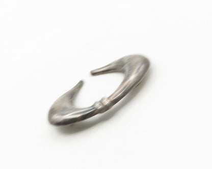 MWS 925 Sterling Silver  Vintage Dark Tone Smooth Brooch Pin  BP7287