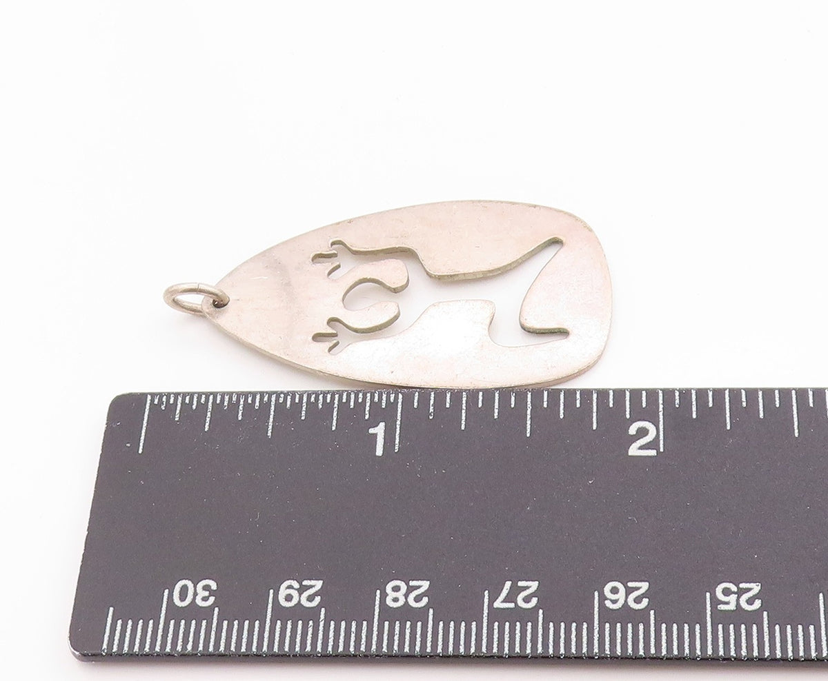 925 Sterling Silver Vintage Pendant Minimalistic Running Human Cutout PT24685