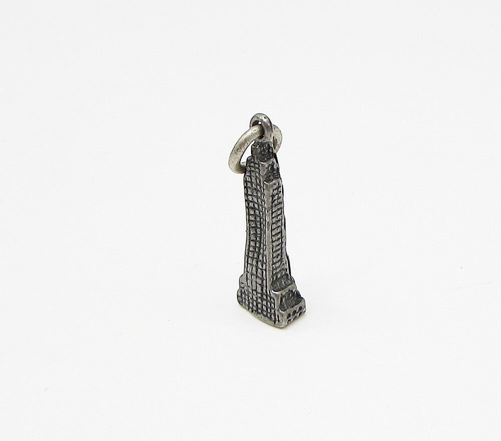 925 Sterling Silver  Vintage Empire State Building Charm Pendant  PT2205