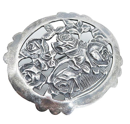 925 Sterling Silver  Vintage Dark Tone Rose Flower Bunch Brooch Pin  BP2903
