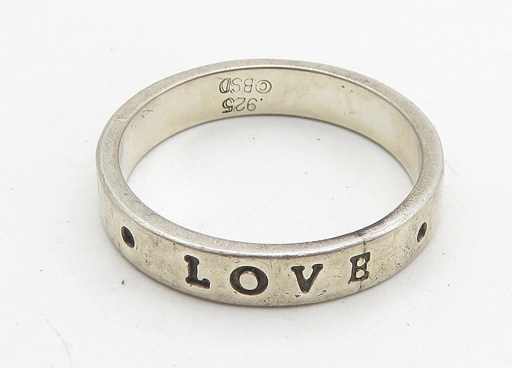 BOB SIEMON 925 Silver  Vintage True Love Waits Stamped Band Ring Sz 8  RG10489