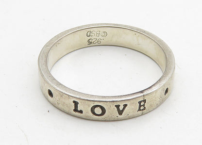 BOB SIEMON 925 Silver  Vintage True Love Waits Stamped Band Ring Sz 8  RG10489