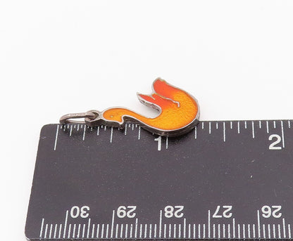 925 Sterling Silver Vintage Pendant Enameled Cutout Duck Charm  PT24287