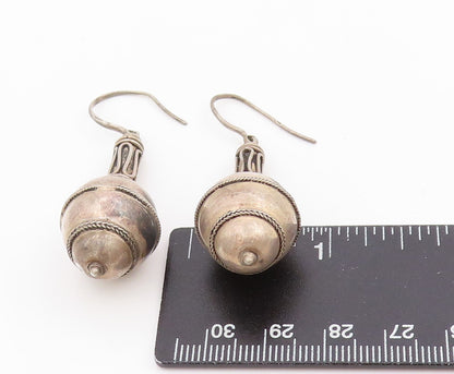 925 Sterling Silver Vintage Earrings Classic Bohemian Gada Shape Dangles EG13758