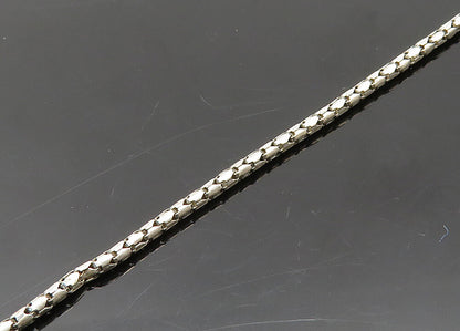 925 Silver  Vintage Pearl Fire Opal & Topaz Modernist Chain Necklace  NE3300