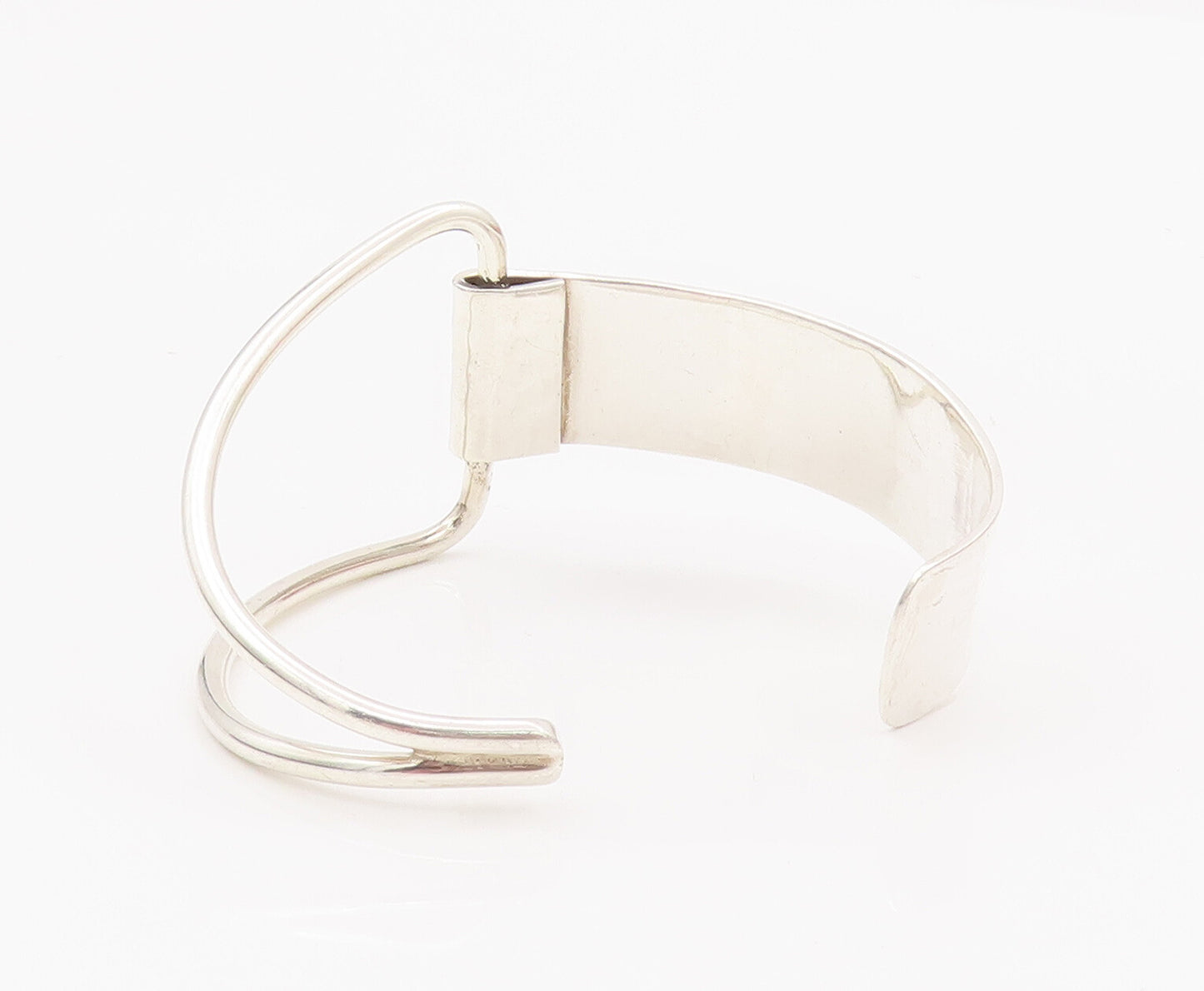 925 Sterling Silver Vintage Bracelet VERSANI Solid Designer Cutout Cuff  BT10441