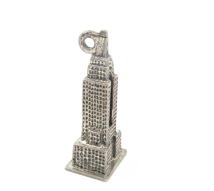 BEAU 925 Silver  Vintage Dark Tone Empire State Building Pendant  PT8663