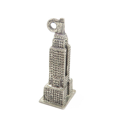 BEAU 925 Silver  Vintage Dark Tone Empire State Building Pendant  PT8663