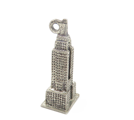 BEAU 925 Silver  Vintage Dark Tone Empire State Building Pendant  PT8663