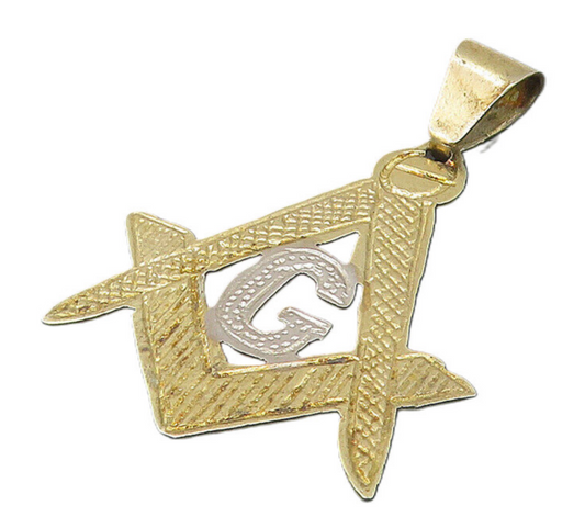 925 Sterling Silver  Vintage Two Tone G Etched Detail Drop Pendant  PT9335