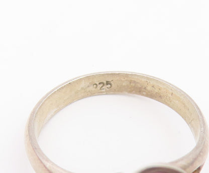 925 Sterling Silver Vintage Ring Round Cut CZ Floral Petal Band  Sz 7  RG36610